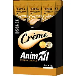 Ласощі для котів AnimAll Crеme зі смаком курки з креветками 6 шт. х 15 г - мініатюра 3