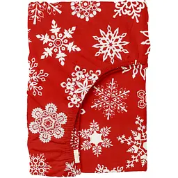 Простирадло Cosas на резинці 90х200 winter cs1, червоний (SnowflakesWhiteRed_90x200x20)