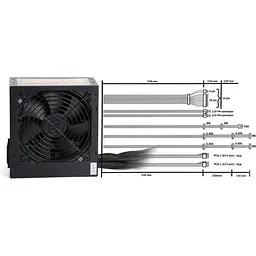 Блок живлення Vinga 500W 80+ (VPS-500P) Black Б/в - мініатюра 7