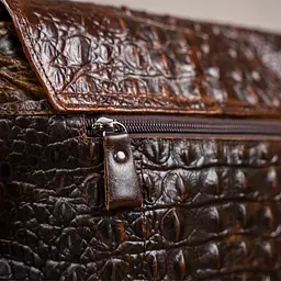 Сумка чоловіча з тисненням під крокодила 14698 Vintage коричнева - мініатюра 7