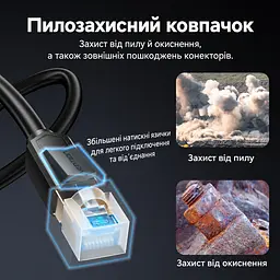 Промисловий патч-корд Ethernet Vention 0,5 м мережевий кабель RJ45 штекер на RJ45 штекер Cat6A до 10 Гбіт/с для рухомих кабельних ланцюгів водостійкий і маслостійкий SFTP з подвійним екрануванням понад 20 млн циклів у кабельному ланцюгу 500 МГц чорний (IBTBD) - мініатюра 7