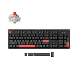 Клавіатура механічна X3 104Key, Keychron Red, USB-A, QMK/VIA, Hot-Swap, EN/UKR, RGB, чорний Lemokey teh0013912 - мініатюра 10