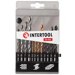 Набір свердел по металу дереву та бетону Intertool 2-6мм (в упаковці 12 шт.)