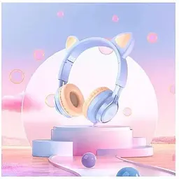 Навушники Hoco Cat ear headphones with mic W36 синьо-оранжеві 6931474770400) - мініатюра 5