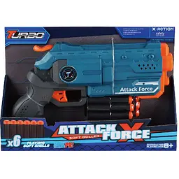 Іграшковий пістолет Turbo Attack Force з м'якими набоями 6 шт. (ВТ306) - мініатюра 2