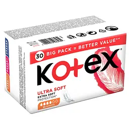Прокладки гігієнічні Kotex Ultra Soft Normal Quadro 30 шт - мініатюра 3