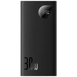 Зовнішній акумулятор Baseus павербанк Adaman Metal Digital Display Overseas Edition 30W 10000 mAh Black (PPAD040101)
