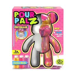 Pour Palz Набір для творчості Флюїд Арт - Ведмедик "Золото світанку" S3 Metallic ToyMonster Art.GS-G25020