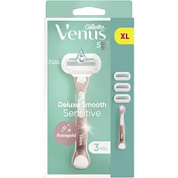 Станок для гоління Gillette Venus Extra Smooth Sensitive Rose gold з 3 змінними касетами