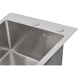 Мийка для кухні Lidz Handmade H4050 інтегрована 3.0/1.0 мм Brushed Steel (LDH4050BRU39258) - мініатюра 5