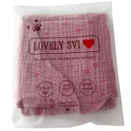 Дитячий рушник з капюшоном Lovely Svi органічна бавовна (муслін) – 80 x 80 см, від 0 до 2 років Рожевий (2001251) - мініатюра 4