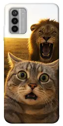 Чохол Demsky Shocked cat and lion для Nokia G42