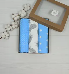 Пелюшки дитячі a.l.babybox Пір'ячка 50х80 см 3 шт. Блакитний (NA 18169695)