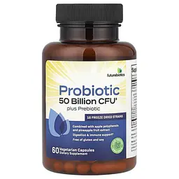 Пробіотики та пребіотики Probiotic Plus Prebiotic 50 Billion CFU 60 капсул Futurebiotics vit0005083