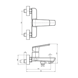 Змішувач для ванни TOPAZ LEXI TL21101A-H57-0 - мініатюра 5
