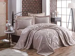 Покривало з наволочками Ezgi Beige 240 x 260 см Gardines pbe0051062 - мініатюра 1