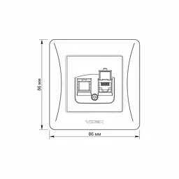 Розетка CAT6 одинарна комп'ютерна біла VIDEX BINERA VIDEX (24439-000) - мініатюра 5