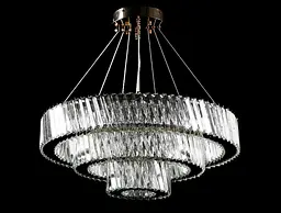 Люстра стельова LED Splendid Ray L228/600+400+200/3, золота, 3 лампи, регульована висота 30-130 см