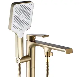 Змішувач для ванни Rea Hass brushed gold підлоговий REA-B6404, Золотий - мініатюра 2