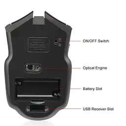 Ігрова миша 2.4G бездротова оптична з USB-приймачем для ПК і ноутбука. Чорна - мініатюра 5