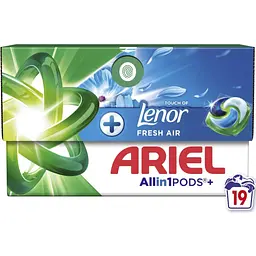 Капсули для прання Ariel Pods+ All-in-1 Touch of Lenor Дотик свіжого повітря Lenor 19 шт. (8700216765954) - мініатюра 1