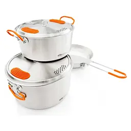 Набір посуду GSI Outdoors Glacier Stainless Base Camper Medium (1099-68183) - мініатюра 3