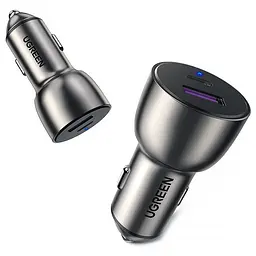 Автозарядка 2xUSB 36W USB-C+USB-A QC 3.0+ Косм. Сіра CD213 UGREEN - мініатюра 3