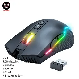 Мишка бездротова Onikuma CW905 Миша комп'ютерна 2.4G / USB Black (19661) - мініатюра 2
