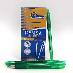 Ручка масляна J.Otten Easy Office, 0.7 мм, зелена, 12 шт., 1101-5022A.NI (українською)