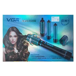 Фен-стайлер VGR 5 в 1 В-475 Professional, 5 насадок, 1400 Вт зелений - мініатюра 2