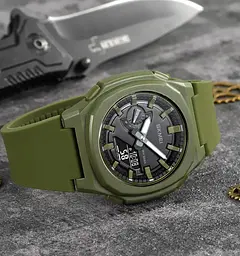 Годинник чоловічий наручний Skmei 2091 (Зелений з чорним) - мініатюра 4