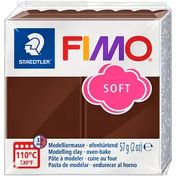 Полімерна глина Fimo Soft, 57 г., Шоколадний, (8020-75)