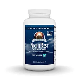 Вечірній комплекс з мелатоніном Sleep Science NightRest with Melatonin, 200 таблеток для гарного сну Source Naturals vit0004295 - мініатюра 1
