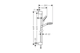 Душовий гарнітур Hansgrohe Crometta 100 Vario EcoSmart+ з душовою штангою 65 см white/chrome 26555400 - мініатюра 2