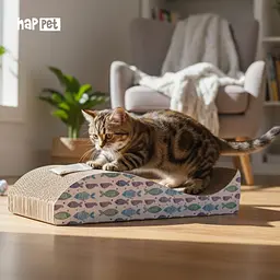 Happet Картонна кігтеточка "AZIZI"+Котяча м'ята, 41x20,5x7 см (DK12) - мініатюра 4