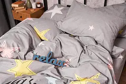 Комплект постільної білизни Moon&Star Бязь Gold Люкс Gray Stars Дитячий 110x140 см наволочки 2x40x60 см - мініатюра 6