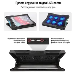Охолоджувальна підставка для ноутбука 15.6 дюйма ColorWay Cooling Laptop CL-Q3 6xfans - мініатюра 8