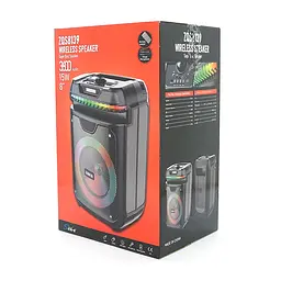 Акустична система Voltronic з підсвічуванням ZQS8139, 15W, вбудований акум 3600mAh, живлення від USB кабелю, Black, Box - мініатюра 2
