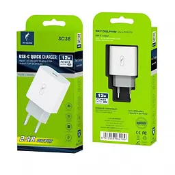 Сетевого зарядного пристрою SkyDolphin SC38T (1USBx2.4A) Білий (SDMZP-000181) - мініатюра 3