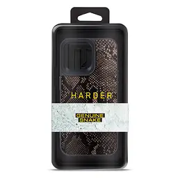 Кожаный чехол для Apple iPhone 14 Pro Max, Harder Genuine Snake, черный, термополиуретан ТПУ + экокожа с имитацией змеиной кожи, панель, защита корпуса, противоударный, микрофибра, рамка вокруг камеры, защита всего корпуса, (ARM76792) - мініатюра 3