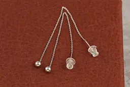 Сережки протяжки Xuping Jewelry 8 см із кульками 4 мм сріблясті