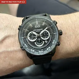 Чоловічий водостійкий наручний годинник Lee Cooper Wolf (Чорний) - мініатюра 3