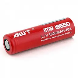 Акумулятор літій іонний 18650 для вейпа (акб — батарейка) — акум AWT Battery Червоний із доставкою (NS)