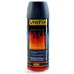 Емаль жаростійка в балончику Unifix 400мл чорний мат