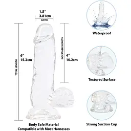 Фалоімітатор Addiction - Clear Dildo With Balls 6 - мініатюра 2