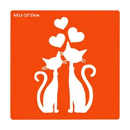 Трафарет для біо-тату Котик k012-15x15см, розмір 15х15см