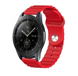 Ремінець BeWatch для Samsung Galaxy Watch 42/3 41 мм/Active/Active 2 силіконовий 20 мм Wave Червоний (1010704) - мініатюра 6