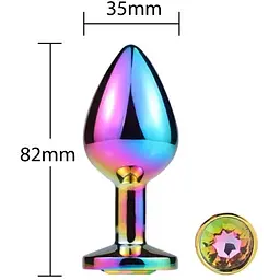 Металева анальна пробка Mai Attraction Toys №73 Rainbow - мініатюра 3