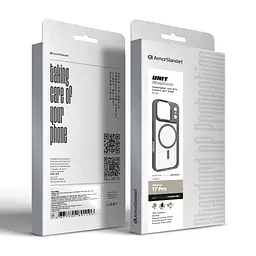 Чехол Apple iPhone 17 Pro, Unit MagSafe, серый, прозрачный, магсейф, противоударный, магнитный, панель-накладка с поддержкой MagSafe, с поддержкой беспроводной зарядки, TPU+PC, защита всего корпуса, ударопрочный, ArmorStandart (ARM86293) - мініатюра 6