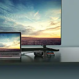 Мультипортовий адаптер USB Хаб Baseus Multi-Functional Charger Type-C CAHUB-AU01 Black - мініатюра 6